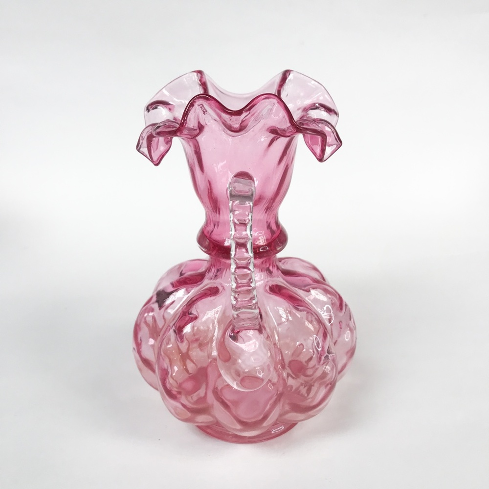 Cranberry Ruffled Glass Pitcher - Fenton? - Picture 4 of 7